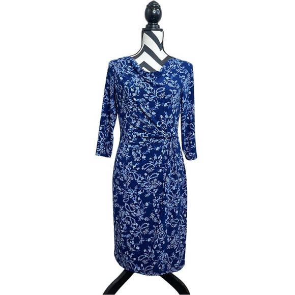 Ralph Lauren Black Label Pailey Twisted-Knot Jersey Sz 6 Midi Dress - Picture 1 of 12